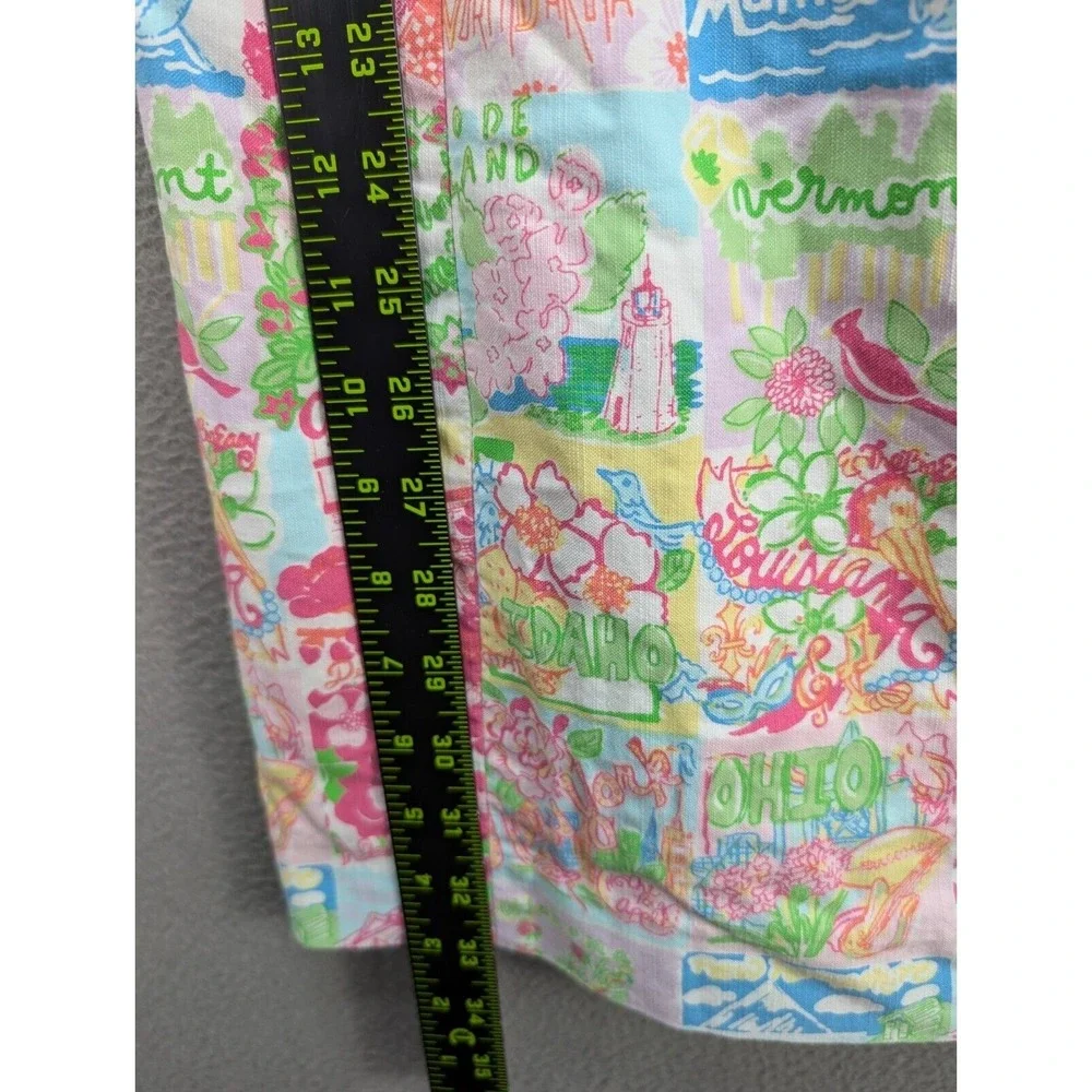 Lilly Pulitzer Shift Dress Sz 6 Multicolor Patchwork Sleeveless Bow Strap Resort - Picture 15 of 16